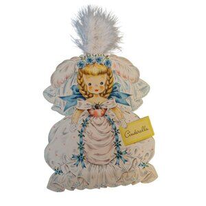 Vintage 1947 Hallmark Greeting Card, Cinderella White Feather Hall Brothers